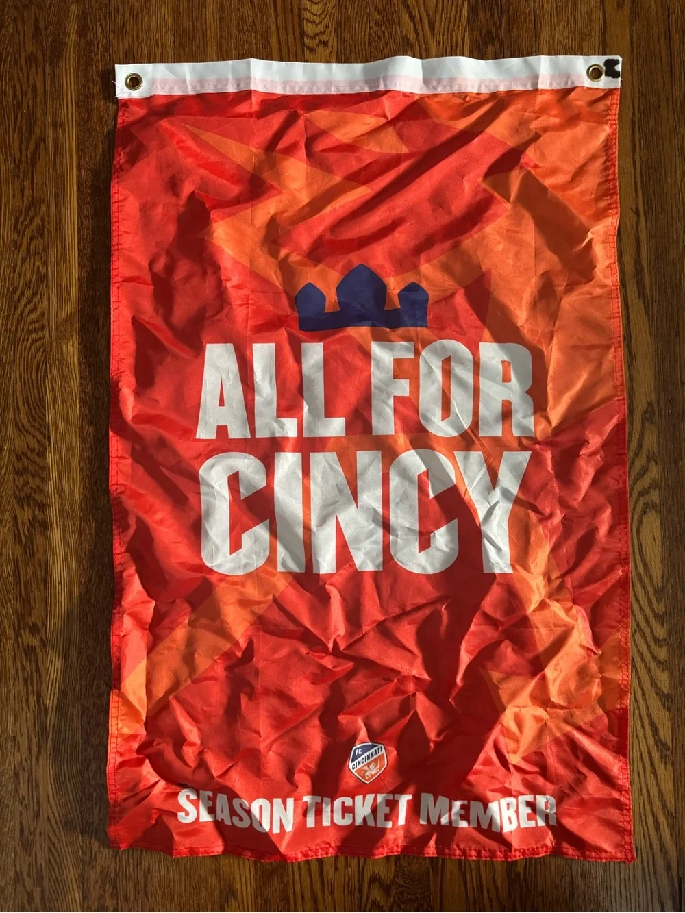 CINCINNATI FC SOCCER FLAG BANNER! (All for Cincy) SEASON TICKET MEMBER FLAG!